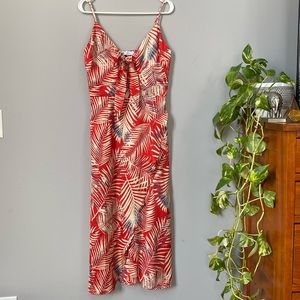 Cupshe spaghetti strap, tropical pattern dress.